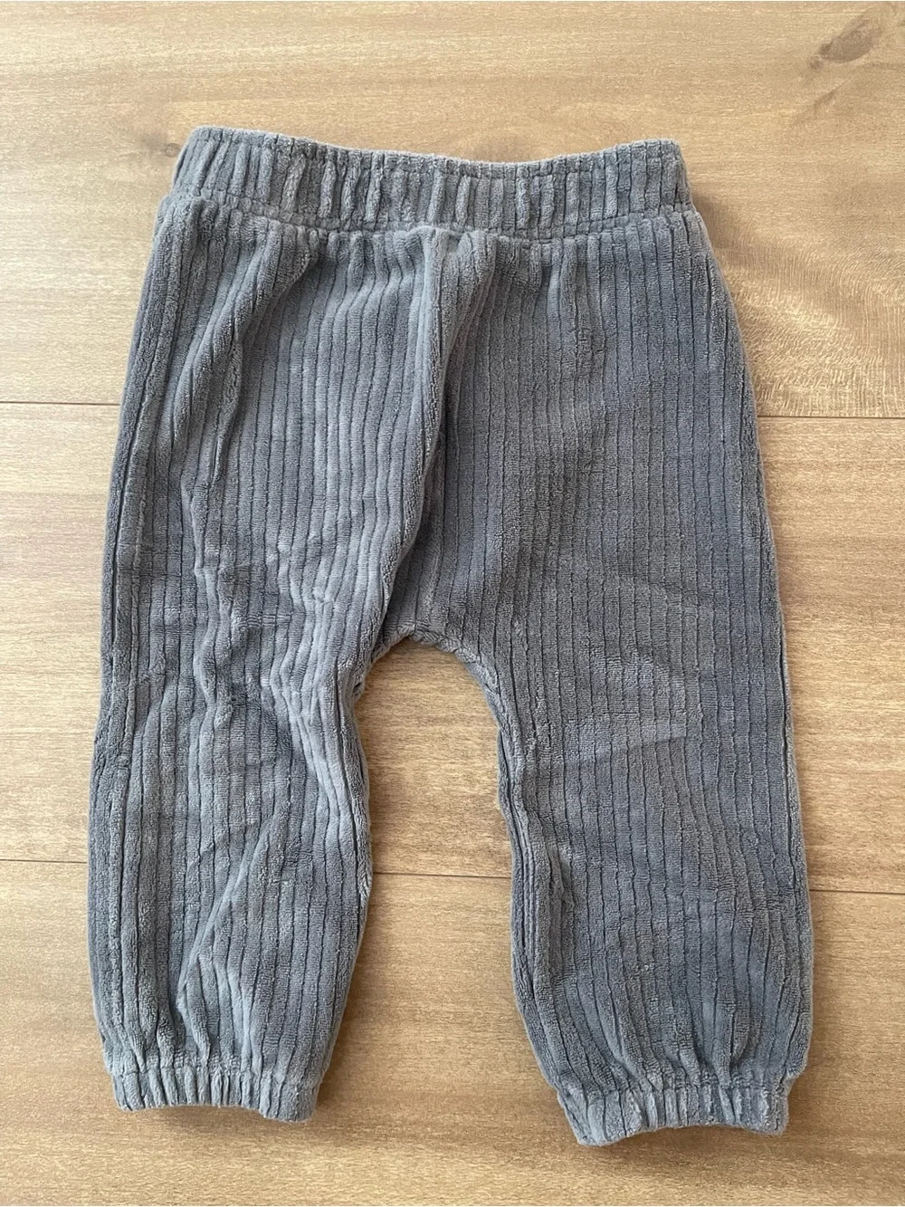 Baby Hooded Plaid Flannel Shirt and Corduroy Pants Outfit Set in Gray Size 12M